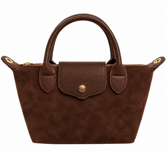 Denver Suede Mini Crossbody Bag - Chocolate