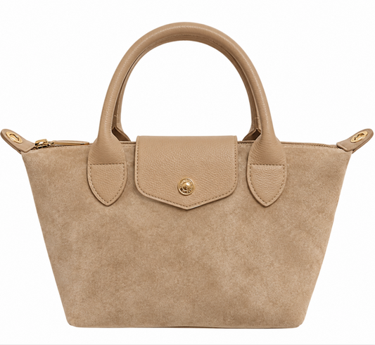 Denver Suede Mini Crossbody Bag - Taupe