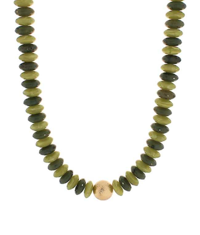 Green Mix Beaded Statement Necklace