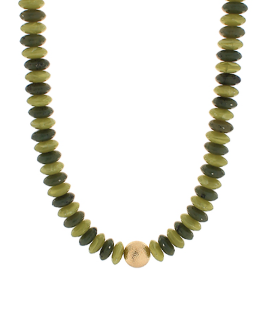 Green Mix Beaded Statement Necklace