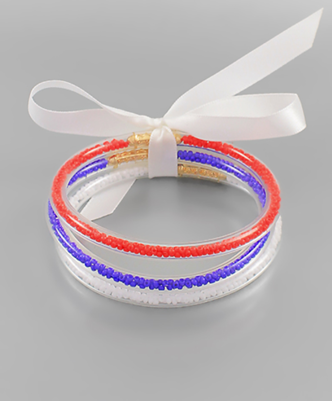 Red, White, & Blue Jelly Bangles