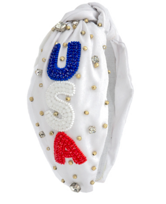 USA Beaded Studded Headband