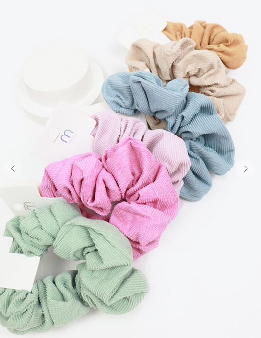 Soft Color Corduroy Scrunchie