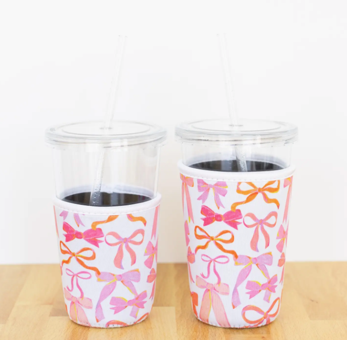 Pink Bows Drink/Coffee Sleeve