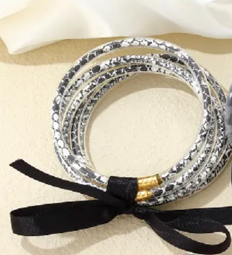 Snakeskin Jelly Bangle Set