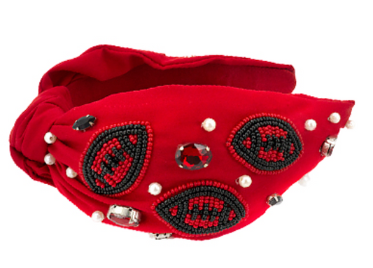 Red/Black Football Headband