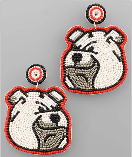 Bulldog Beaded Earrings