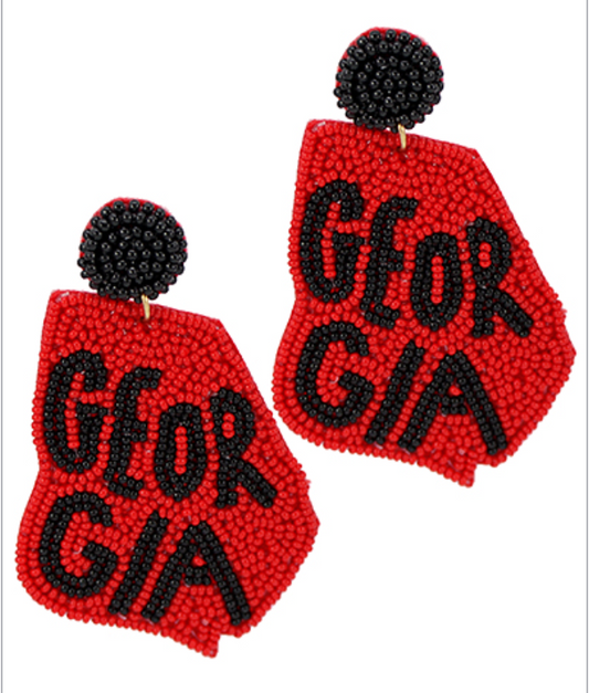 Georgia Beaded Earrings - Red