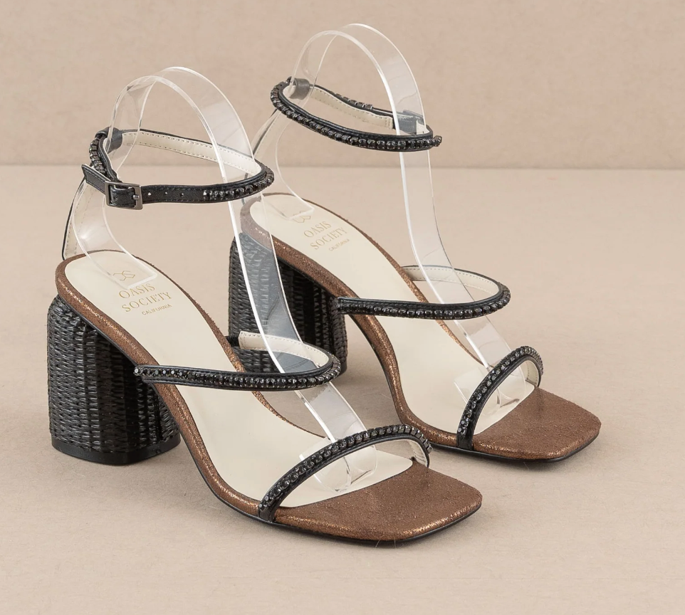 The Destiny Raffia Studded Heels