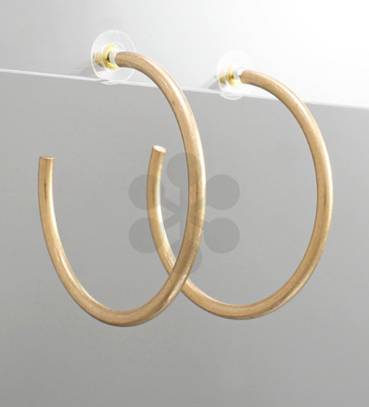 50mm Open Hoops Worn Gold