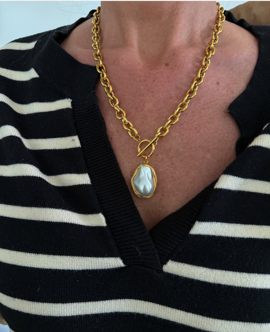 18k Gold Plated Mila Pearl Necklace