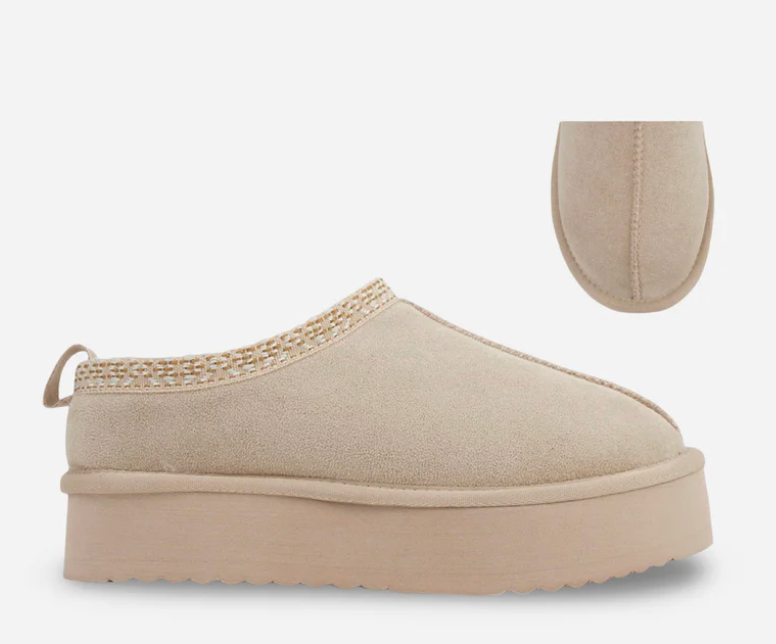 Eager Beige Platform Slipper