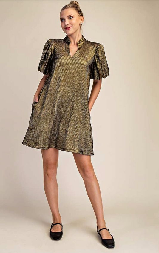 Gold Glam Mini Dress