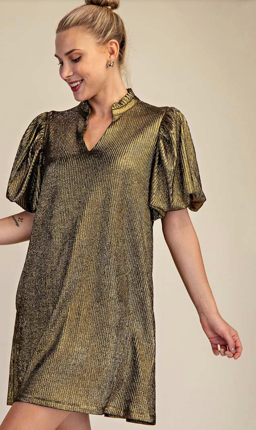 Gold Glam Mini Dress
