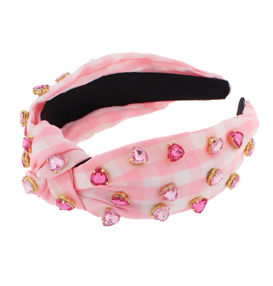 Charm & Checker Heart Beaded Headband