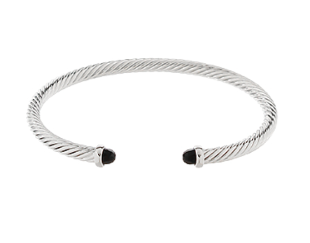 Thin Cable Bracelet - Black