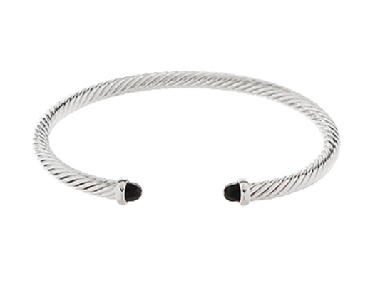 Thin Cable Bracelet - Black