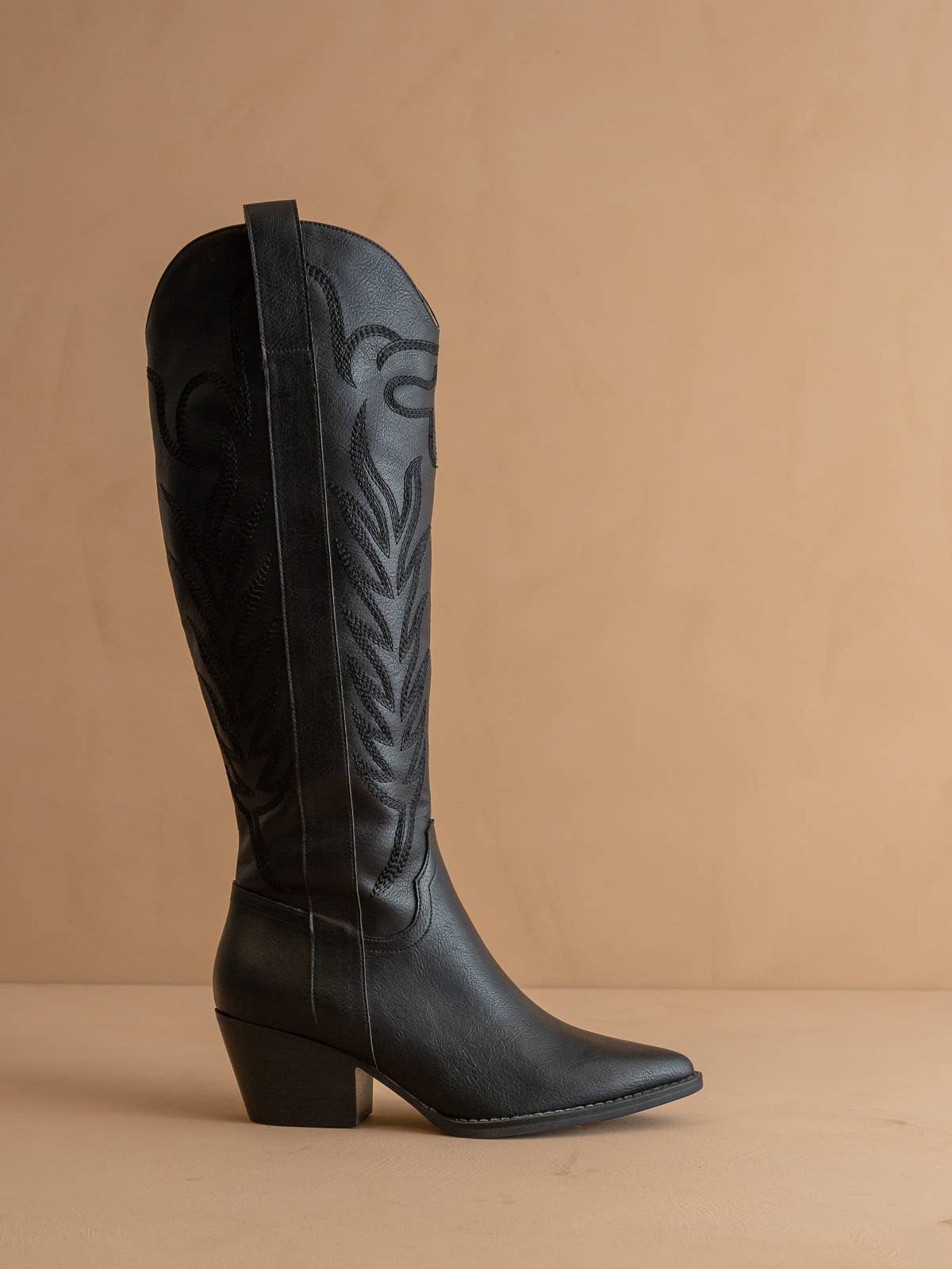 The Samara Black | Embroidered Western Tall Fall Boot