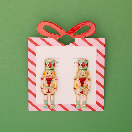 Christmas Enamel Nutcracker Post Earrings