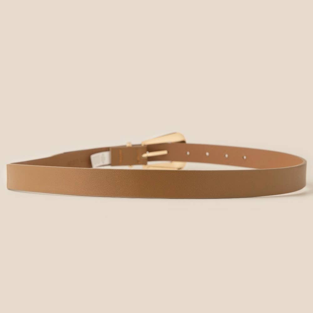 Bulky Buckle Vegan Leather Belt