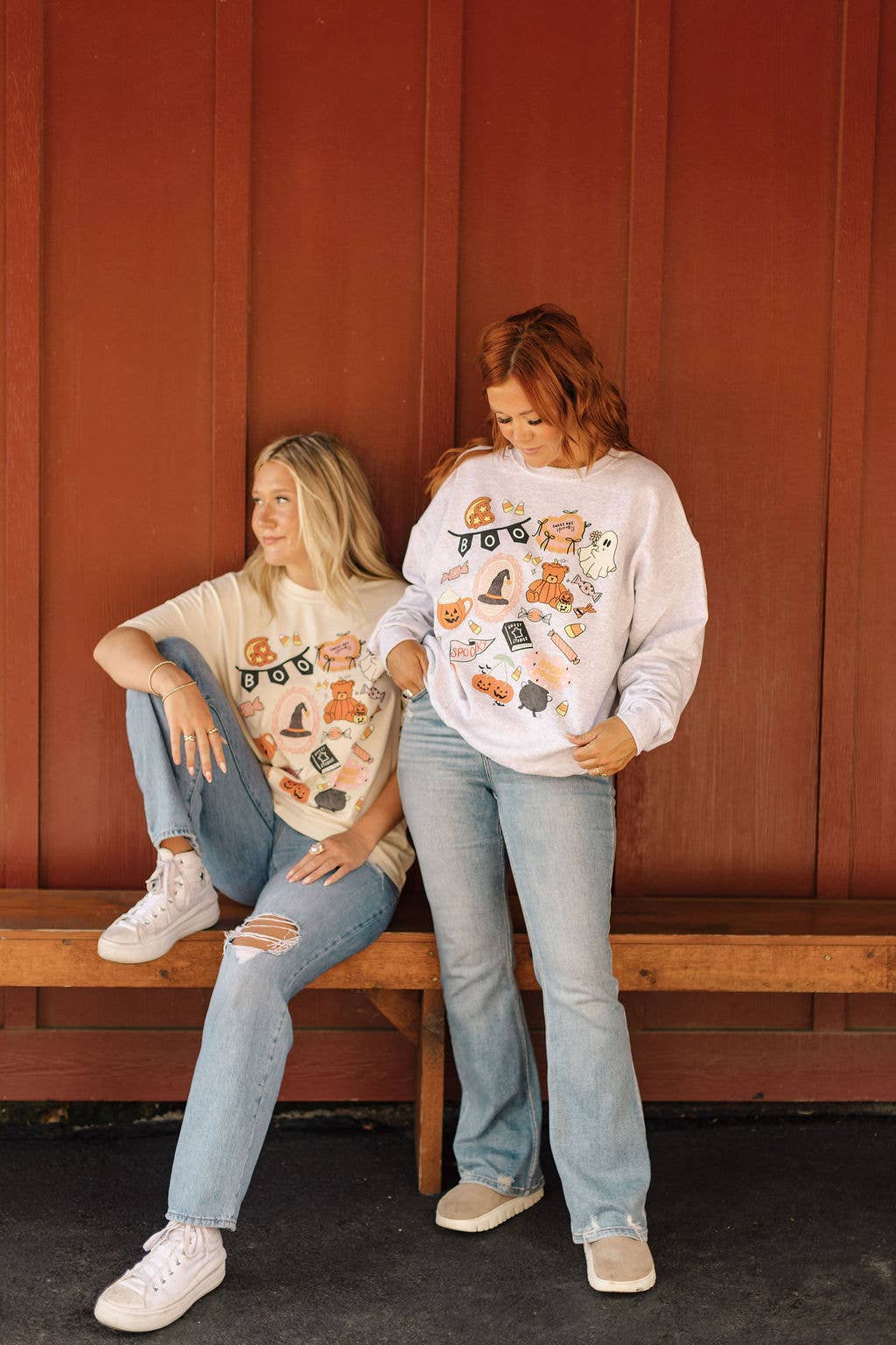 Boo Halloween Collage Graphic Tee