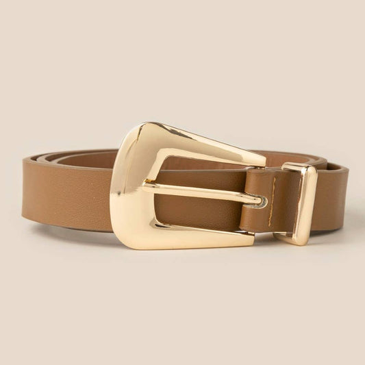 Bulky Buckle Vegan Leather Belt