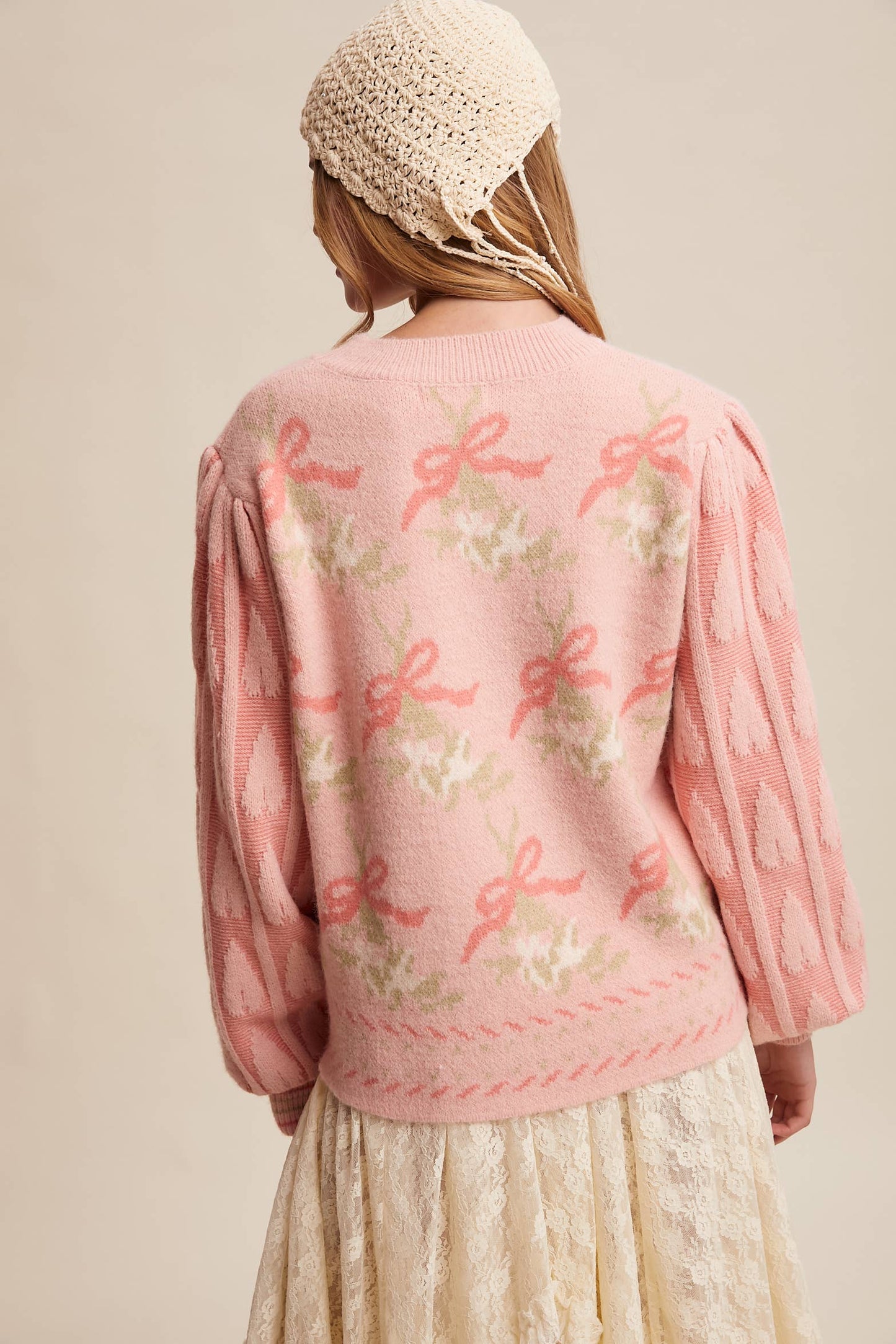 Ribbon Christmas Tree Sleeve Sweater