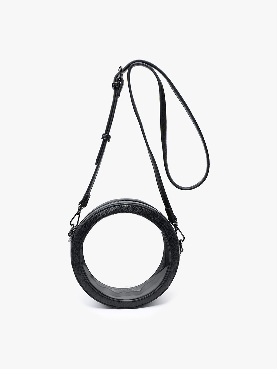 Lilibet Clear Circular Stadium Crossbody Bag | Black