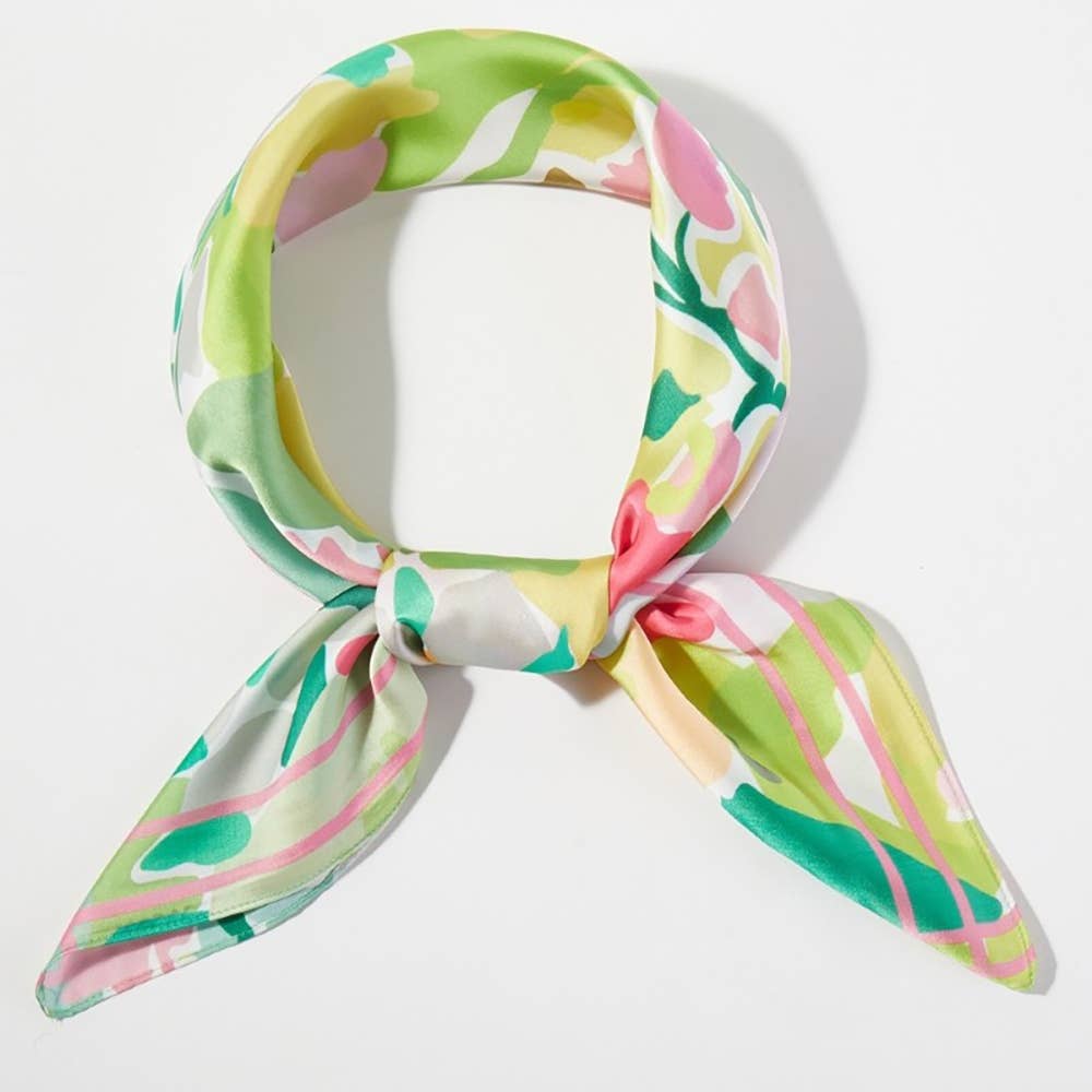 Abstract Flower Garden Square Bandana Scarf