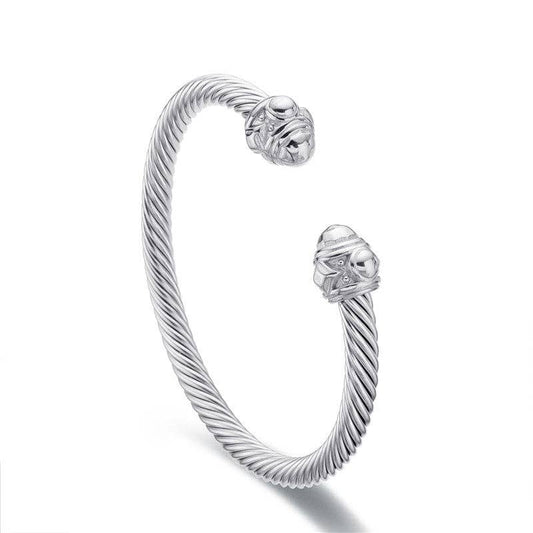 Kenzie Silver Cable Twist Bracelet | Stainless Steel - Waterproof