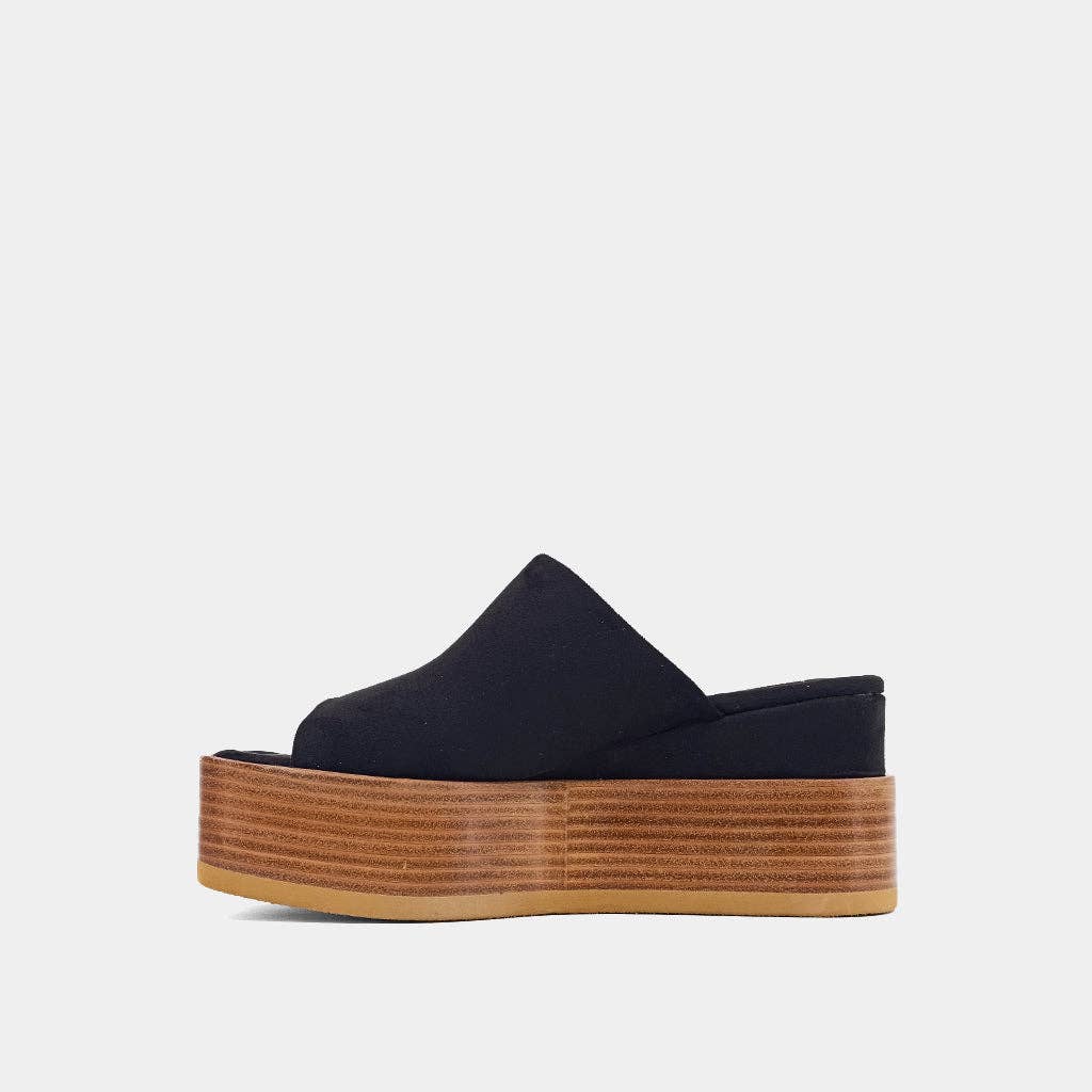 Karlie Black Suede Wedge