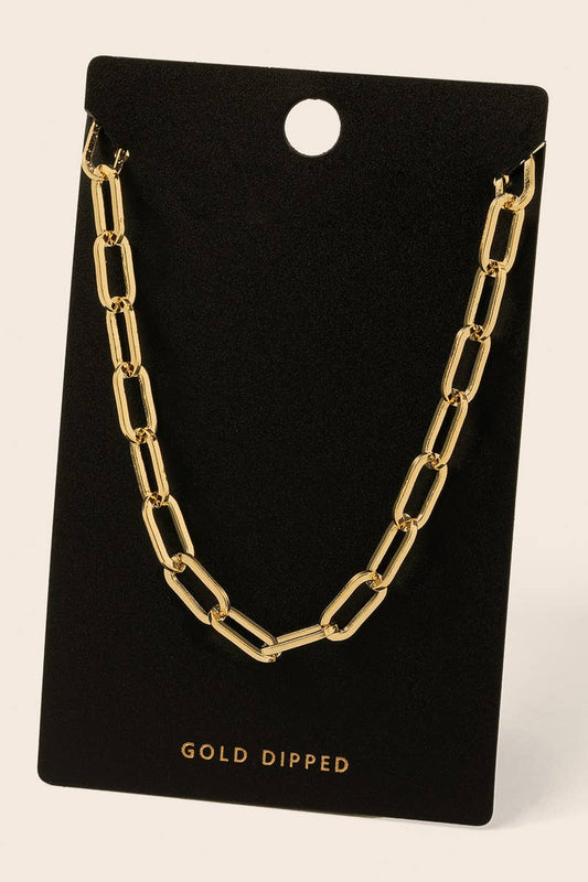 Dainty Oval Chain Link Necklace - Silver