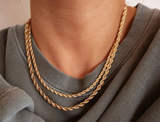 Twist Chain 14k Gold Plated Stainless Steel Necklace