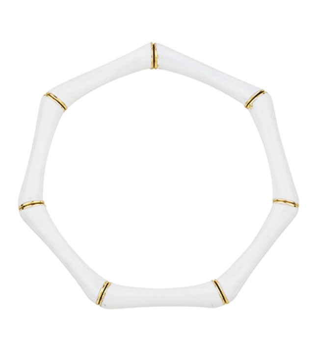 Epoxy Bamboo Bracelet - White