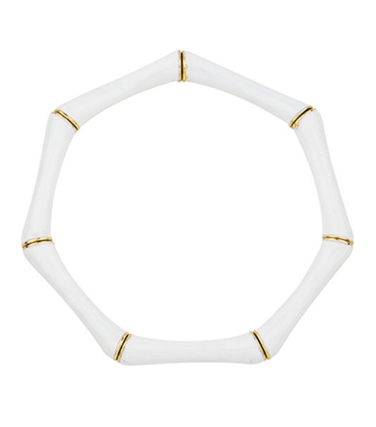 Epoxy Bamboo Bracelet - White