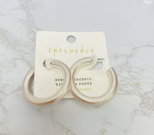 Textured Hoops - Silver